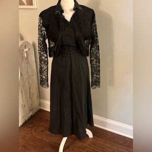 Elegant Black Lace Long Sleeve Dress